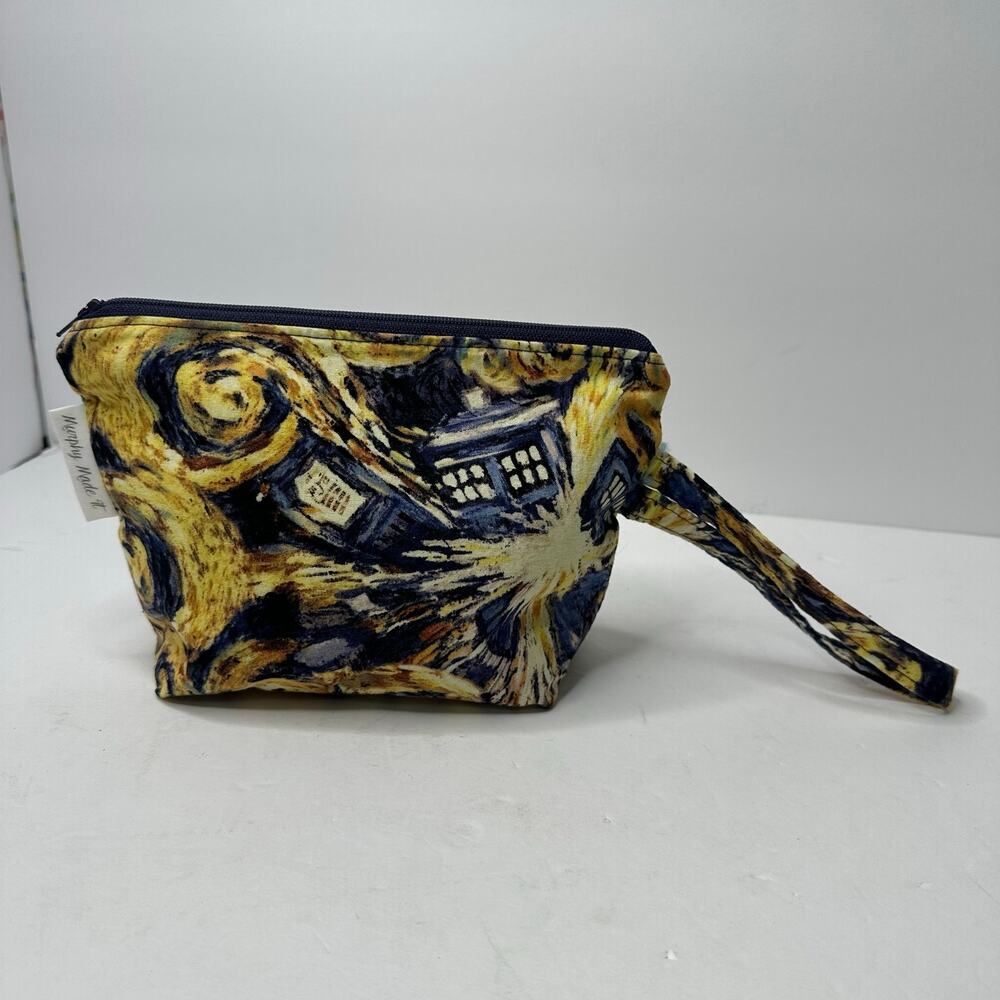 Murphy Made It Starry Night TARDIS Wristlet Pouch Doctor Who Fan Art Makeup Bag